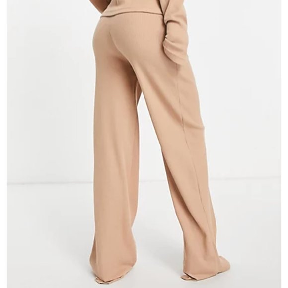 Missguided Loungewear Wide Leg Pants in Camel - Picture 2 of 4